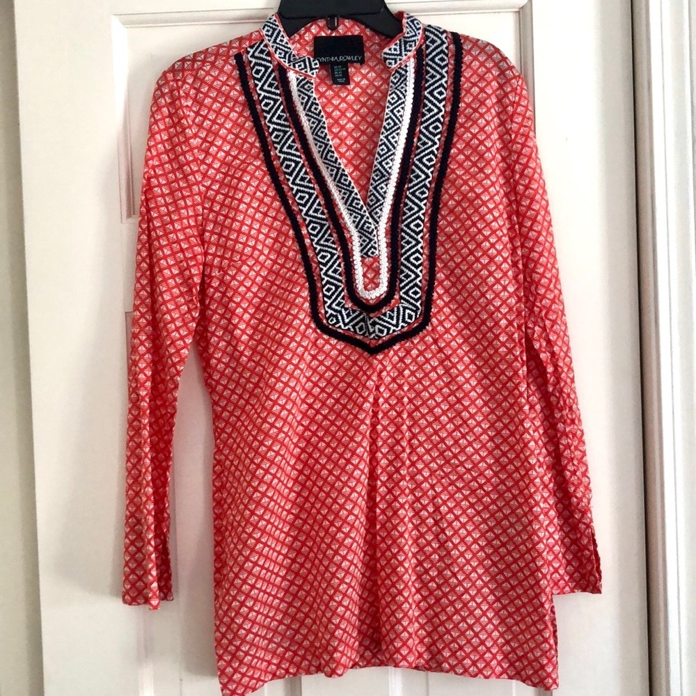 Anthropologie Cynthia Rowley Embroidered Tunic XS